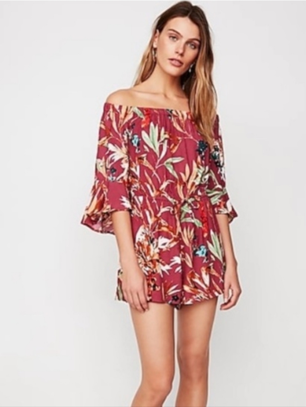 Express Off-Shoulder Floral Romper